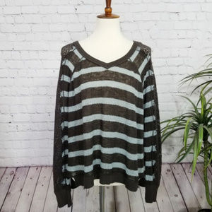 [Free People] Stripe Pointelle Dolman Sweater | S